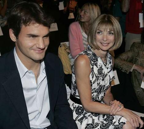 Federer with Anna Wintour.